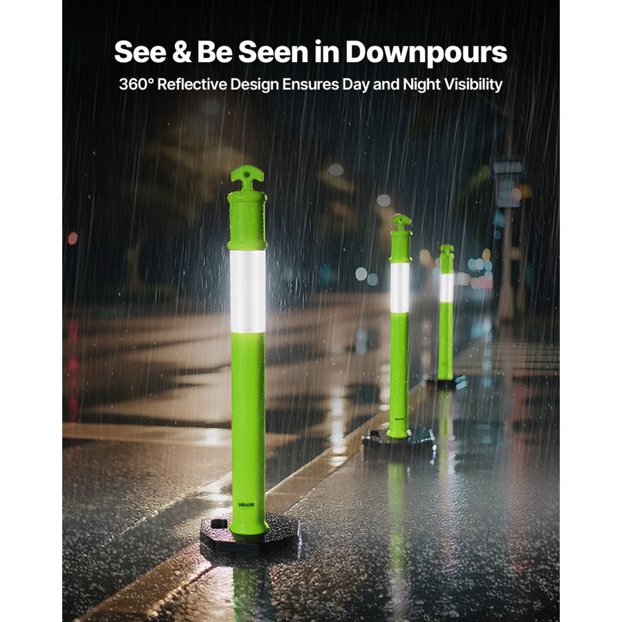 VEVOR Traffic Delineator Post Cones – 48 Inch, 3 Pack