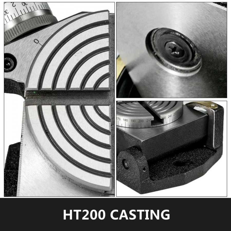 VEVOR Rotary Table 4 INCH/100 MM Horizontal Vertical Rotary Table 4-Slot Rotary Table for Milling Machine MT-2 Rotary Table for Milling 360 Degrees Precision Rotary Table for Milling Drilling Vise