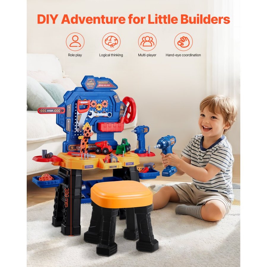 VEVOR Tool Bench for Kids – 181-Piece Workbench Set