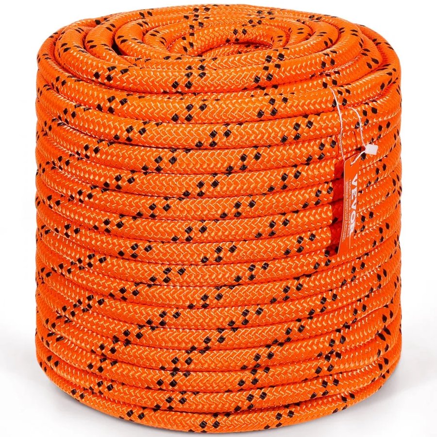 VEVOR Arborist Tree Climbing Rope Double Braid Polyester 1.9 cm (3/4") x 67.1 m (220') 24-Strand