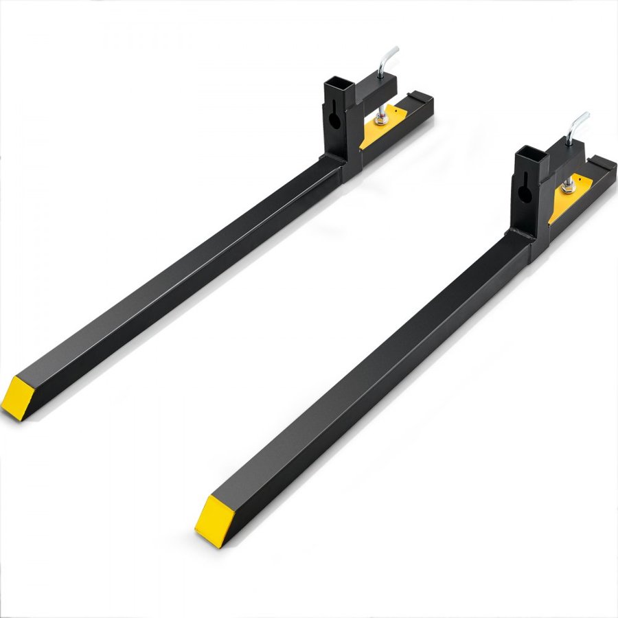 VEVOR Clamp on Pallet Forks, 907.2 kg Capacity Pallet Forks, 152.4 cm Tractor Bucket Forks, Heavy Duty Front Loader Attachment for Loader Bucket, Tractor, Skid Steer, Tractor Forks for Agriculture and Farm