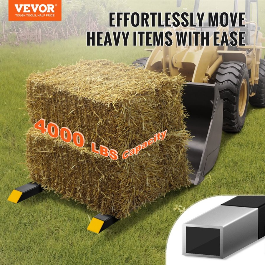 VEVOR Clamp On Pallet Forks – 4000 lbs, 60 Inches Length