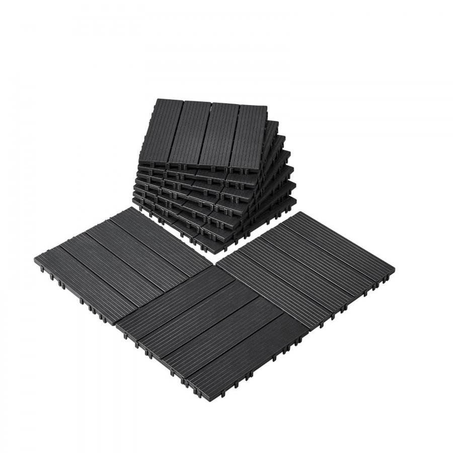 VEVOR Interlocking Outdoor Deck Tiles – 12"x12" PP, 440 lbs