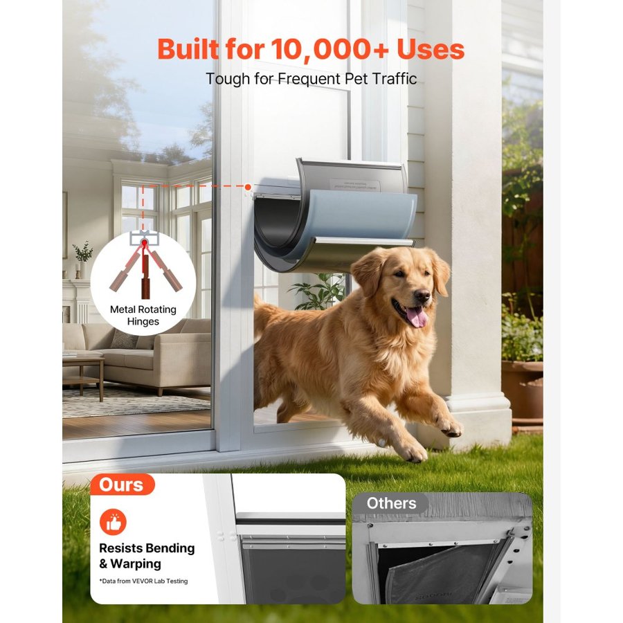 VEVOR Adjustable Dog Door for Sliding Glass Door – 220 lbs
