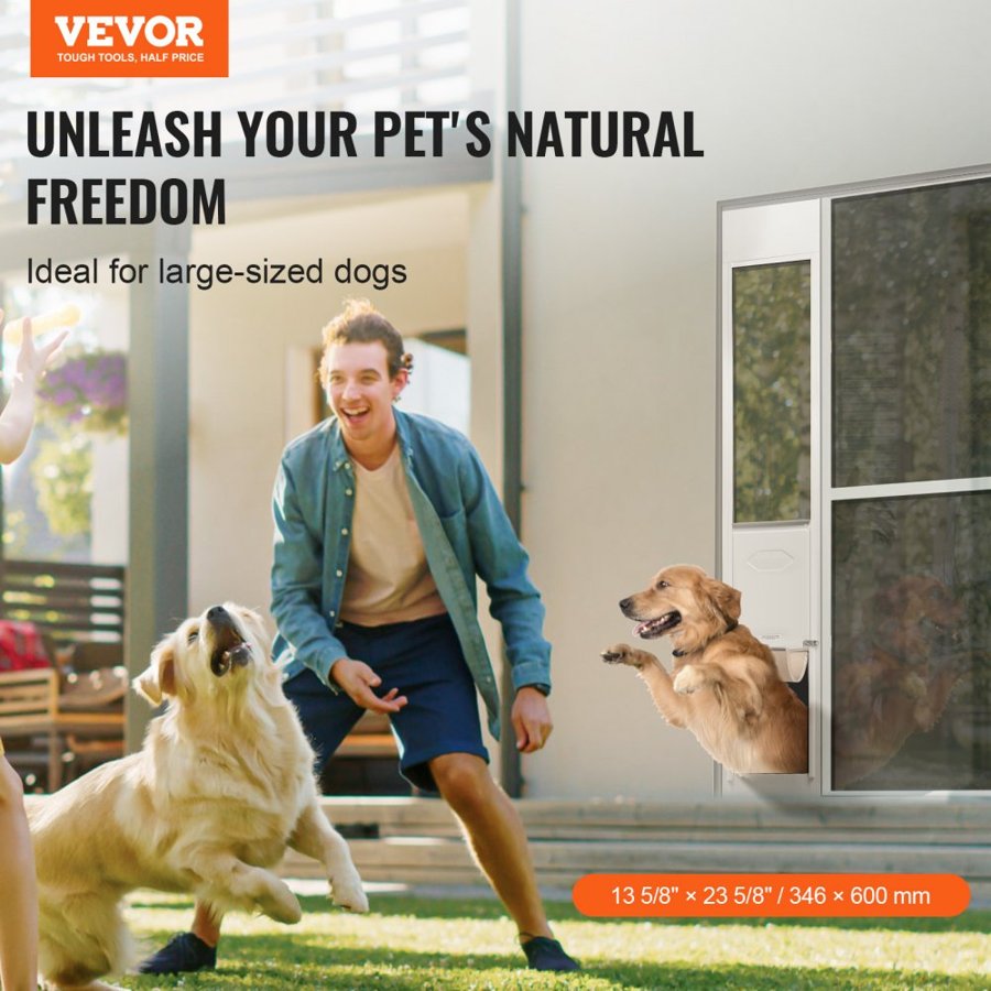 VEVOR X Large Dog Door for Sliding Glass Door – 346 x 600 mm