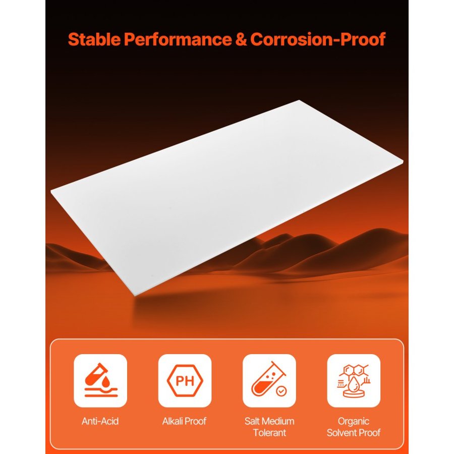 VEVOR 1/2 HDPE Sheet – 24x48 Inch, 13mm Thickness, 1 Pack