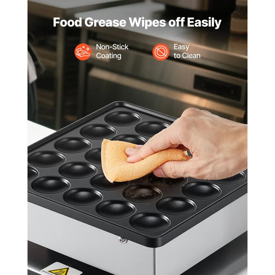 VEVOR Commercial Mini Pancake Maker – 25 PCS, 43 mm Plates