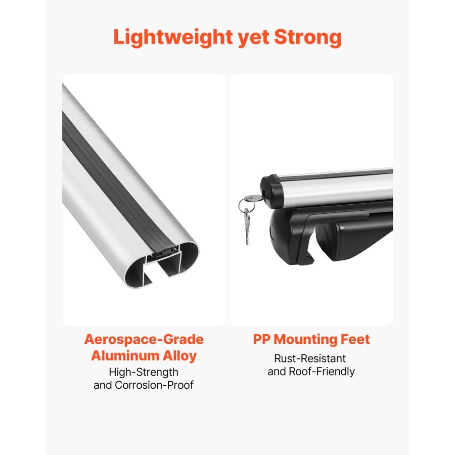 VEVOR Cargo Cross Bars – 75 kg Load, Lockable, Aluminum