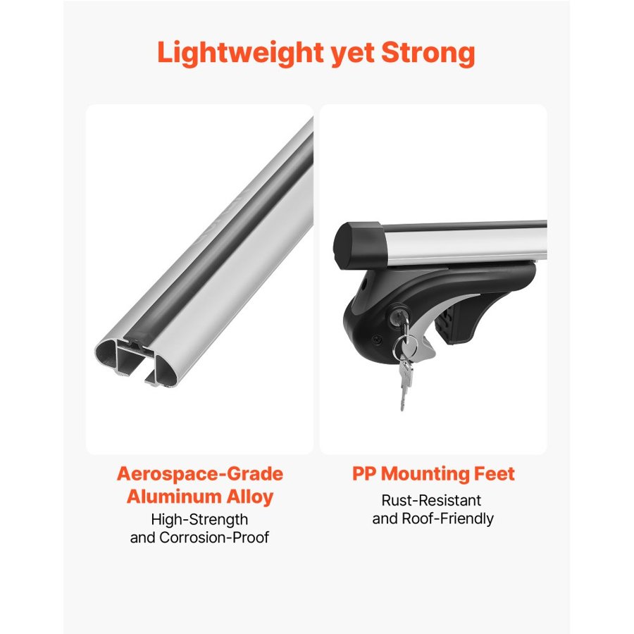 VEVOR Cross Bars for Raised Roof Rails – 90 kg Load