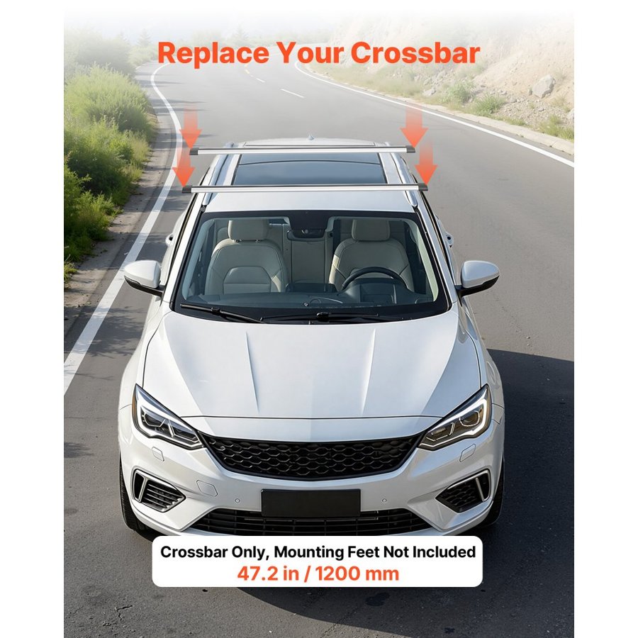 VEVOR Aluminum Roof Rack Cross Bars – 100 kg Load, 1200 mm