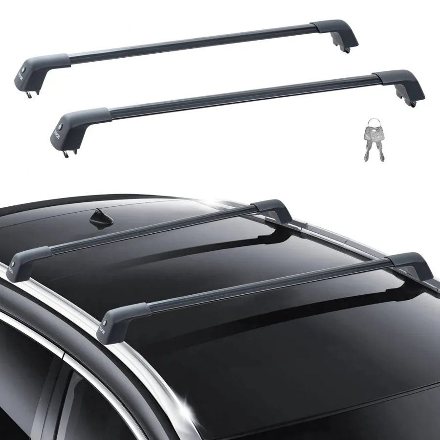 VEVOR Universal Roof Rack Crossbar Max 120.9 cm Fits Grooved Side Rails without Gap