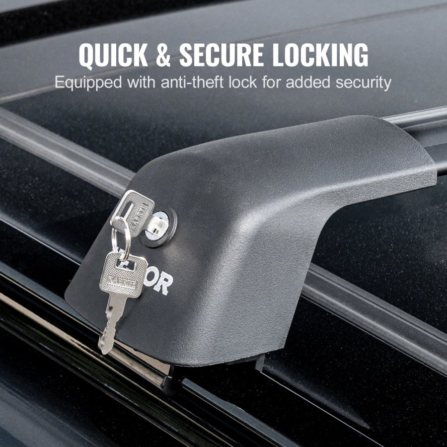 VEVOR Universal Roof Rack Crossbar Max 120.9 cm Fits Grooved Side Rails without Gap