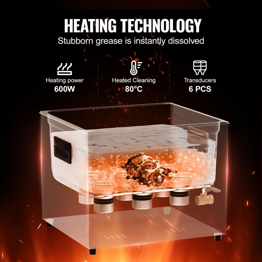 VEVOR Industrial Ultrasonic Cleaning Machine – 15L, 360W