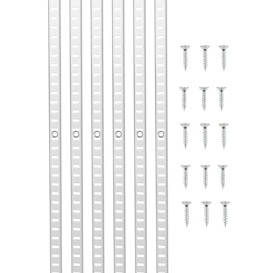VEVOR Shelf Pilaster, 72.7-inch 20 Pack, Adjustable Shelf Brackets Steel Mortise Mount Pilaster Strip Standards with 140 Screws, Suitable for Wall Shelving System Cabinet Closet Organization