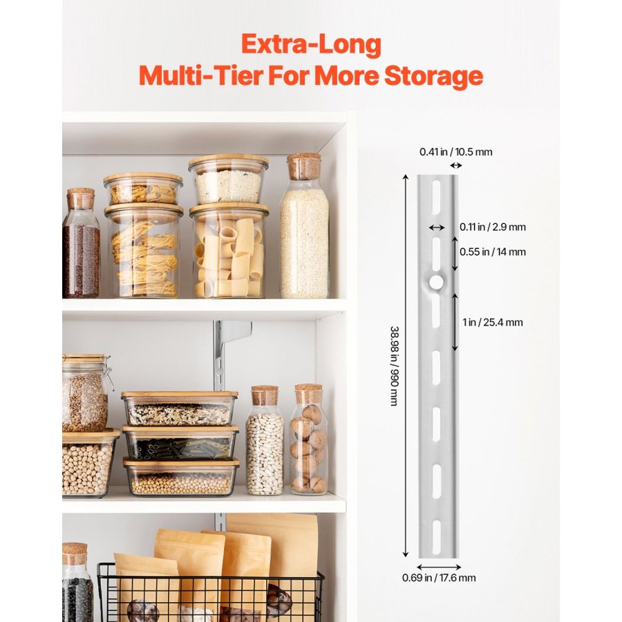VEVOR Shelving Pilasters – 39 Inch, 10 Pack, 40 Screws