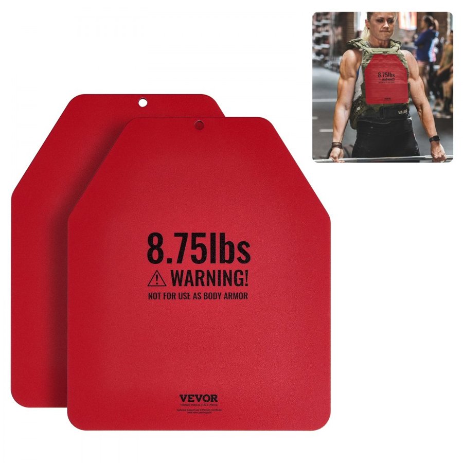 VEVOR Weight Vest Plates, 4 KG Pairs, Premium Steel Weighted plates, Contoured Ergonomic Fit – WODs, Additional Weight for Weight Vests, for Strength Training, Running, Fitness, Heavy Workouts