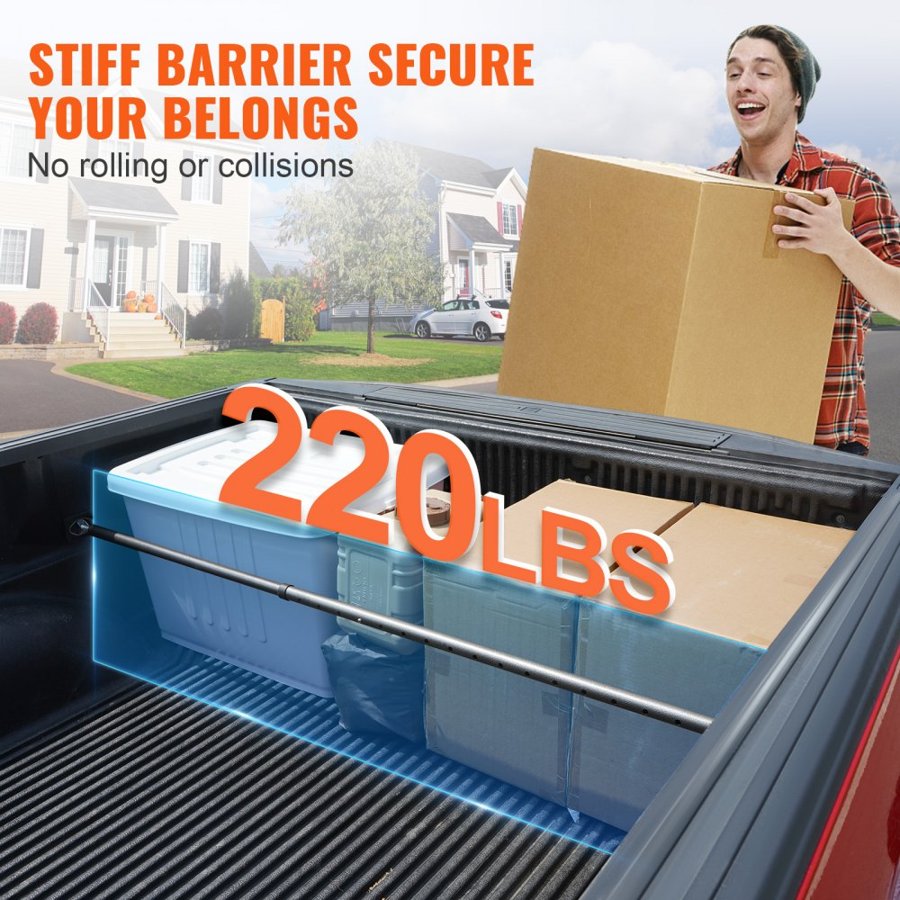 VEVOR Adjustable Cargo Bar Pickup Truck Bed Holder Ratcheting Stabilizer 101.6-185.4 cm
