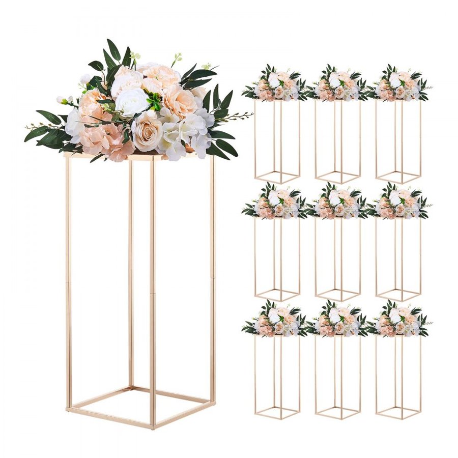 VEVOR Column Flower Stands – 10 Pcs, Gold Metal Laminate