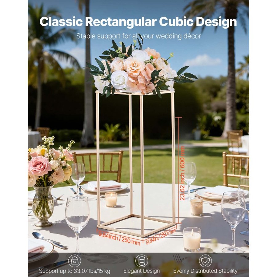 VEVOR Column Flower Stands – 10 Pcs, Gold Metal Laminate