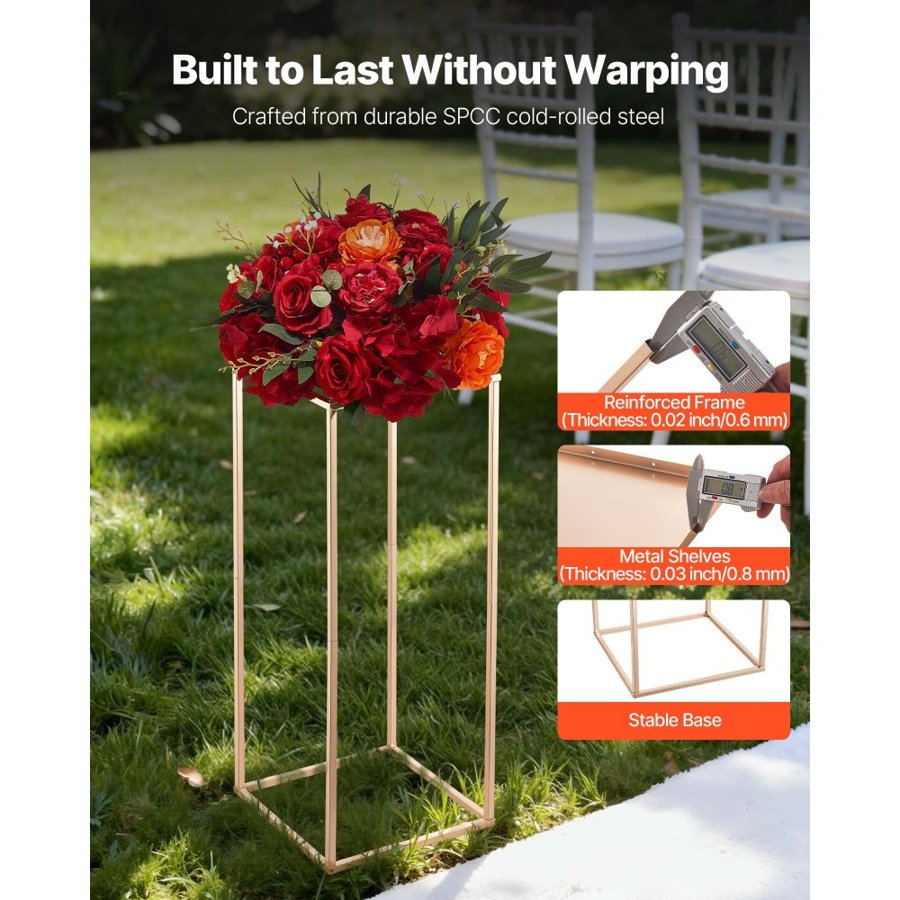 VEVOR Column Flower Stands – 10 Pcs, Gold Metal Laminate