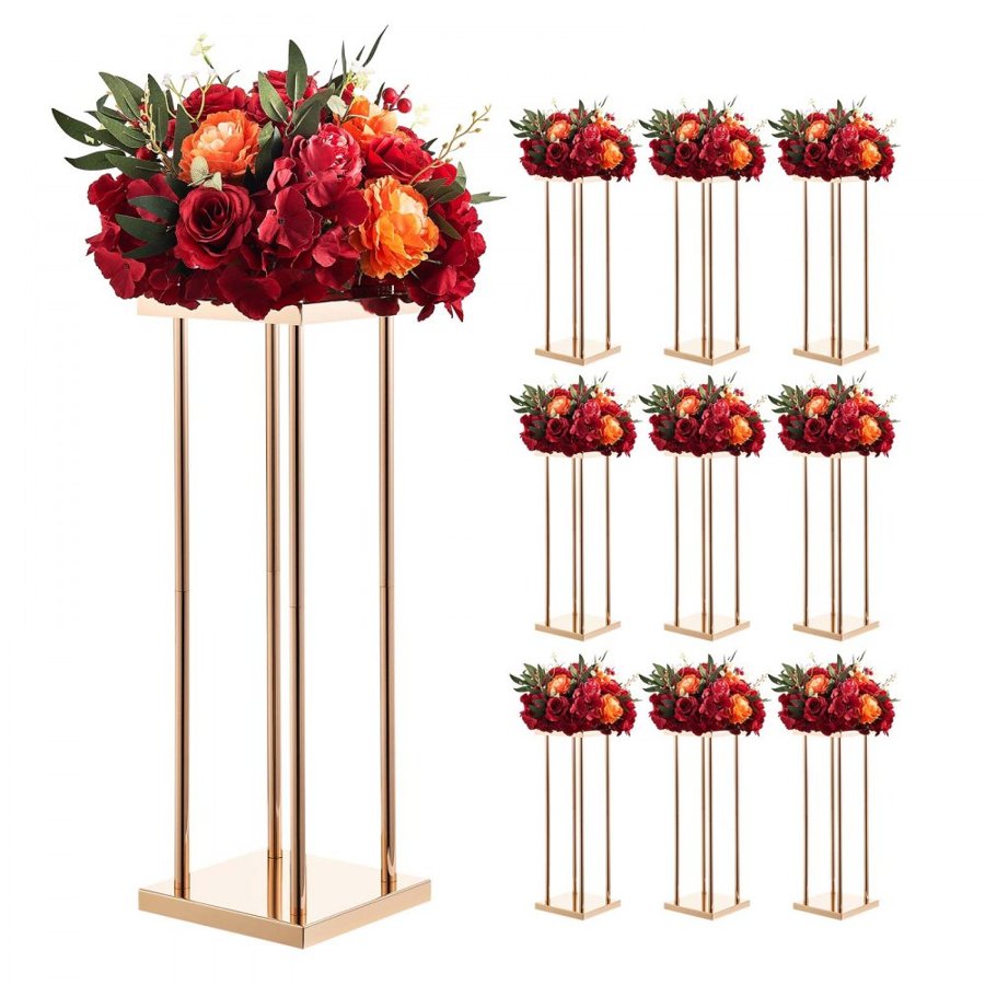 VEVOR Tall Gold Flower Stand – 10PCS, 7.87x7.87x23.62, 33LB