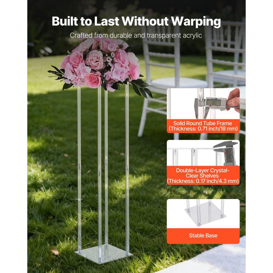 VEVOR Column Flower Stand – 10PCS, 7.87x31.5", 33LB, Acrylic