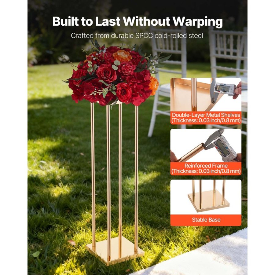 VEVOR Metal Column Flower Stand – 31.5 Inch, 10PCS Set