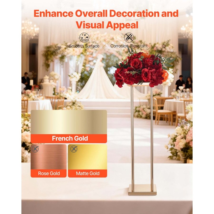 VEVOR Metal Column Flower Stand – 31.5 Inch, 10PCS Set