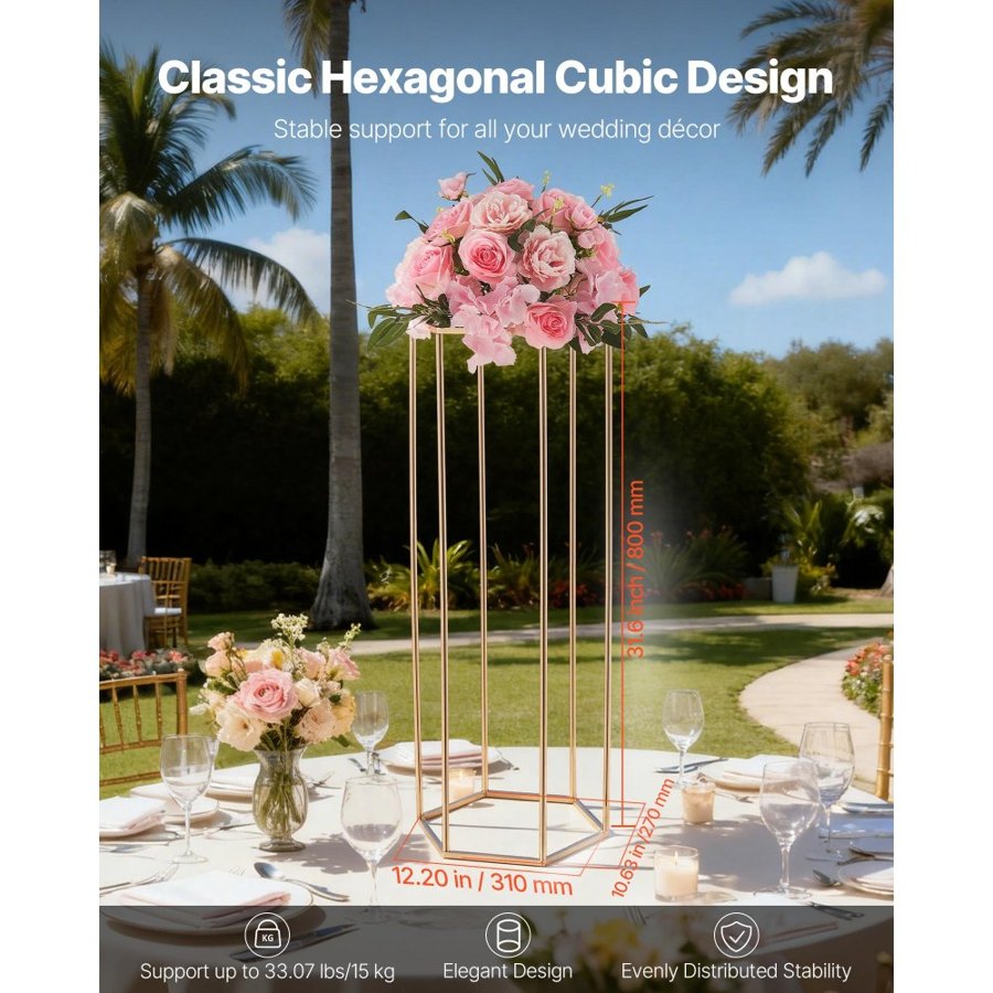 VEVOR Flower Column Stand – 10PCS, 31.6", 33.07LB, Hexagonal