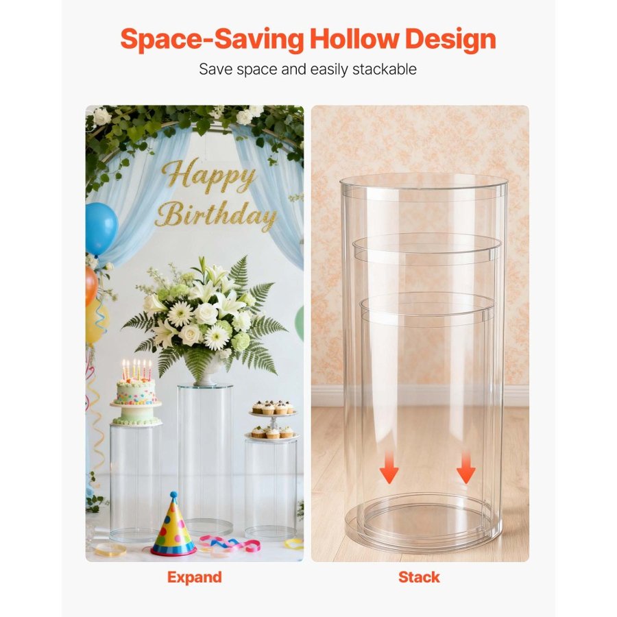 VEVOR Cylindrical Pedestal Stand – 3PC, Up to 33.07 lbs