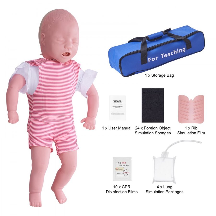 VEVOR Infant CPR Mannequin - PVC, 22.05 x 10.63 x 5.51 in