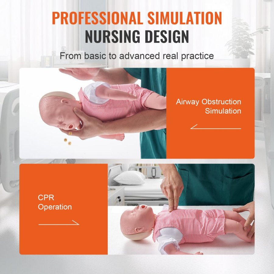 VEVOR Infant CPR Mannequin - PVC, 22.05 x 10.63 x 5.51 in