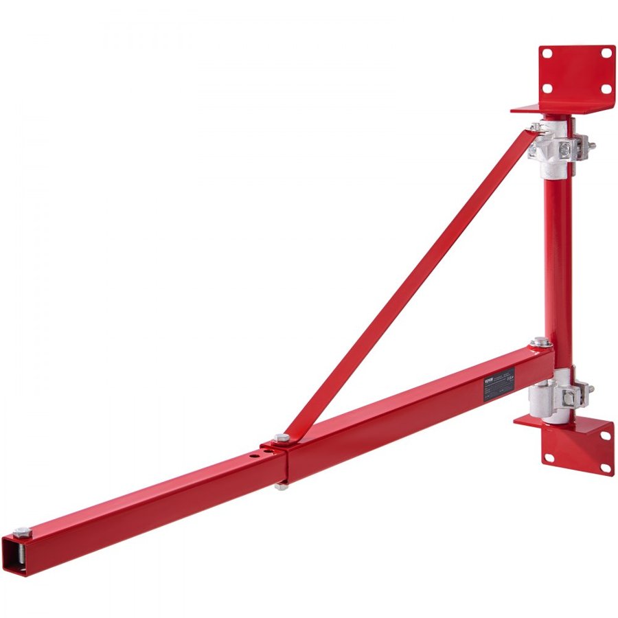 VEVOR Electric Hoist Support Arm, 600 kg Max Load Capacity, Electric Hoist Holder Swing Arm with Pole, Steel Hoist Frame, 180° Swivel Scaffold Hoist Lifting Arm, Winch Hoist Arm for Workshop, Garage