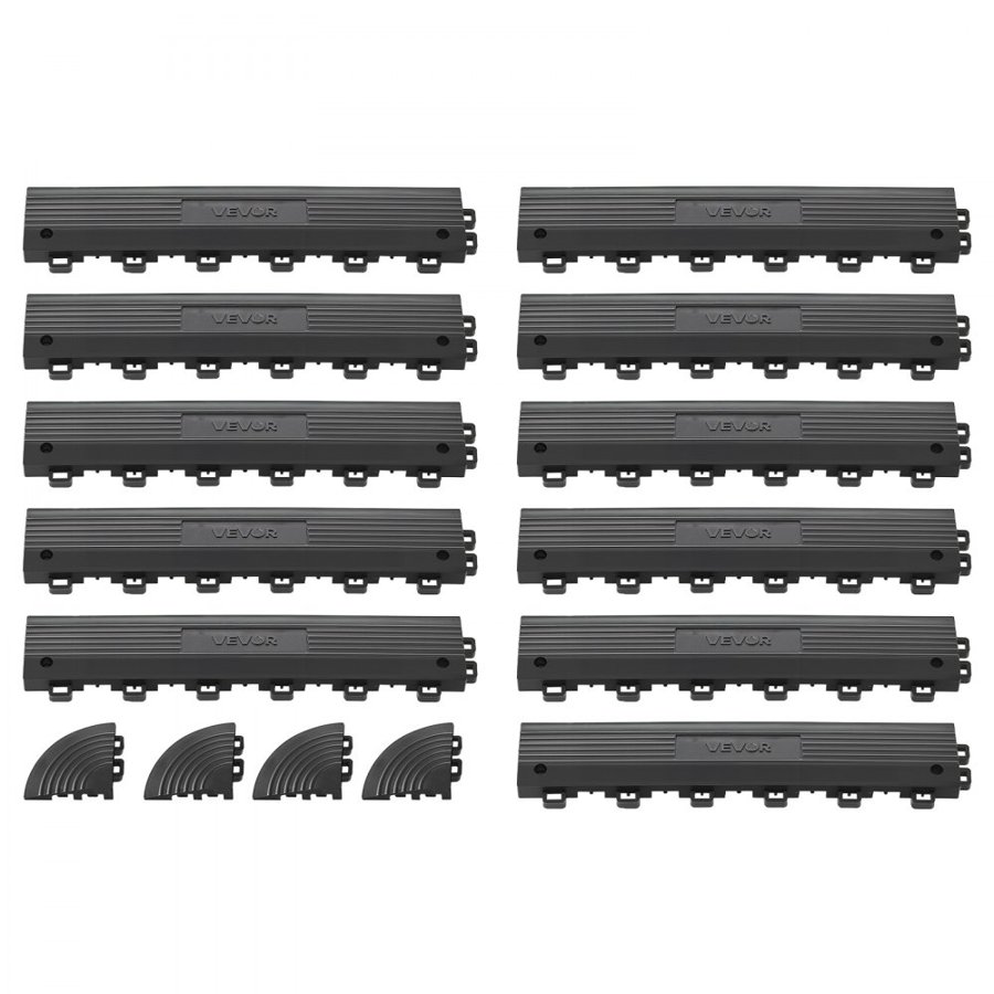 VEVOR Garage Floor Edge Trim – 11-Piece, Snap-In PP Edging