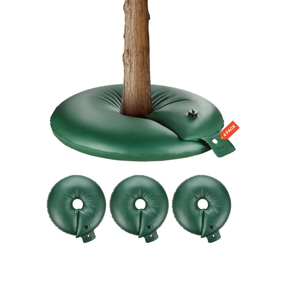 VEVOR Tree Watering Rings, 4 Pcs 20 Gallons Tree Watering Bags, 6-9 Hours Slow Release, Refillable Planting Water Bags, Water Saving, Heavy Duty Watering System for Shrub Tree Root Drip Irrigation