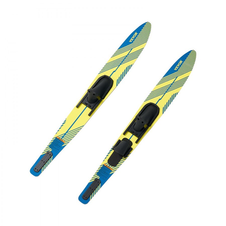 VEVOR Water Skis 170.2 cm / 67 inch, Water Ski with X-9 Adjustable Horseshoe Bindings & Padded Rear Toe Plate, High-gloss UV Coating Waterskis Combo for Adults Up to 136 kg
