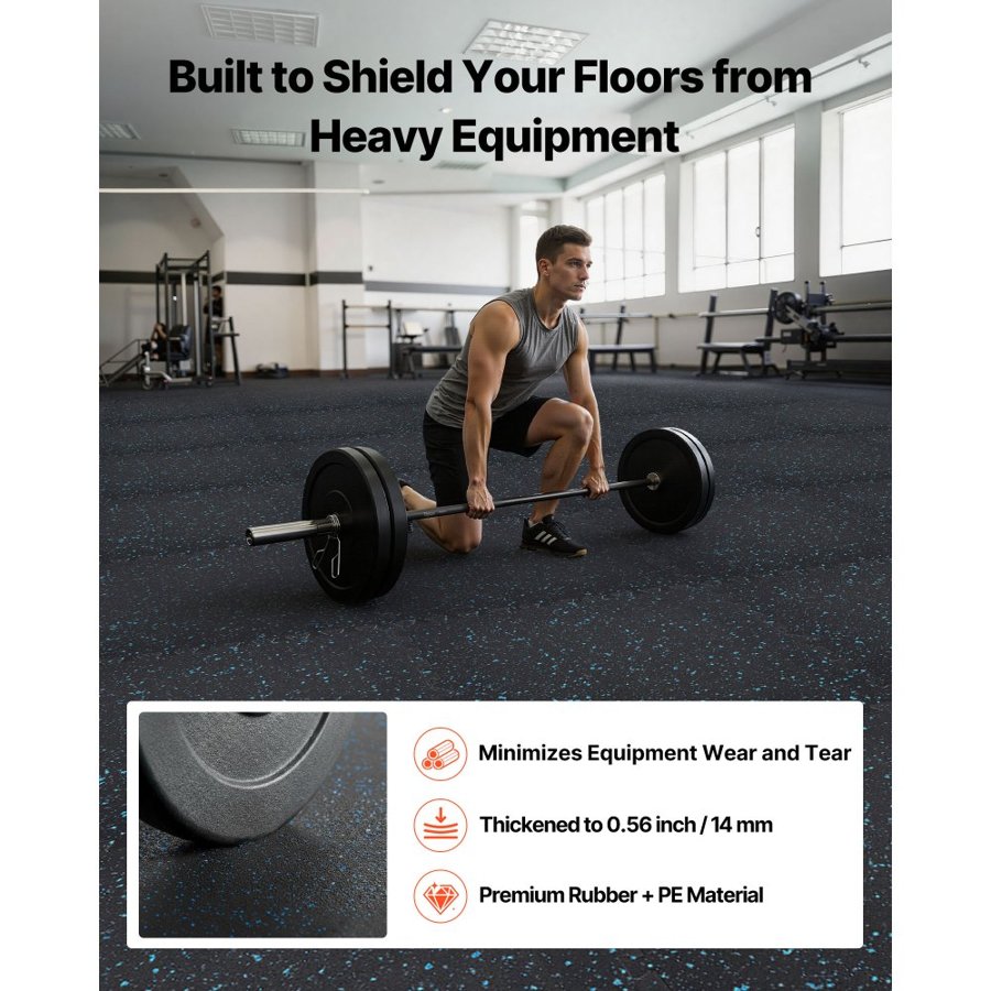 VEVOR Interlocking Exercise Mat Tiles – 24 PCS, 24x24x0.56"