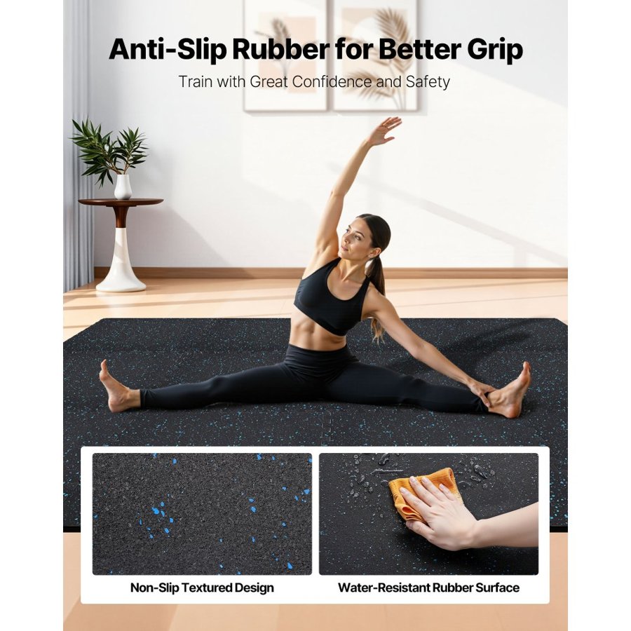 VEVOR Interlocking Exercise Mat Tiles – 24 PCS, 24x24x0.56"