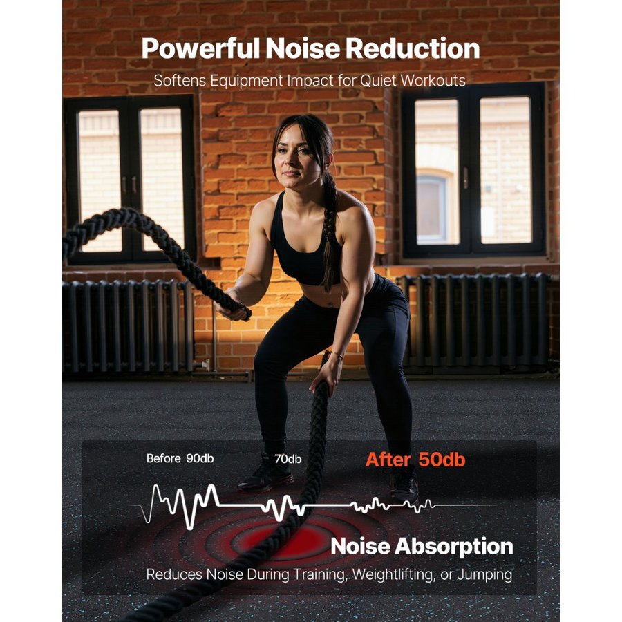 VEVOR Interlocking Exercise Mat Tiles – 24 PCS, 24x24x0.56"