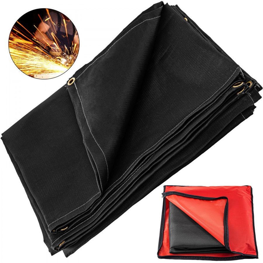 VEVOR Welding Blanket 3.05x3.05 m Fiberglass Blanket Heavy-Duty Fire Retardant Blanket For Easy Hanging and Protection from Sparks & Splatters