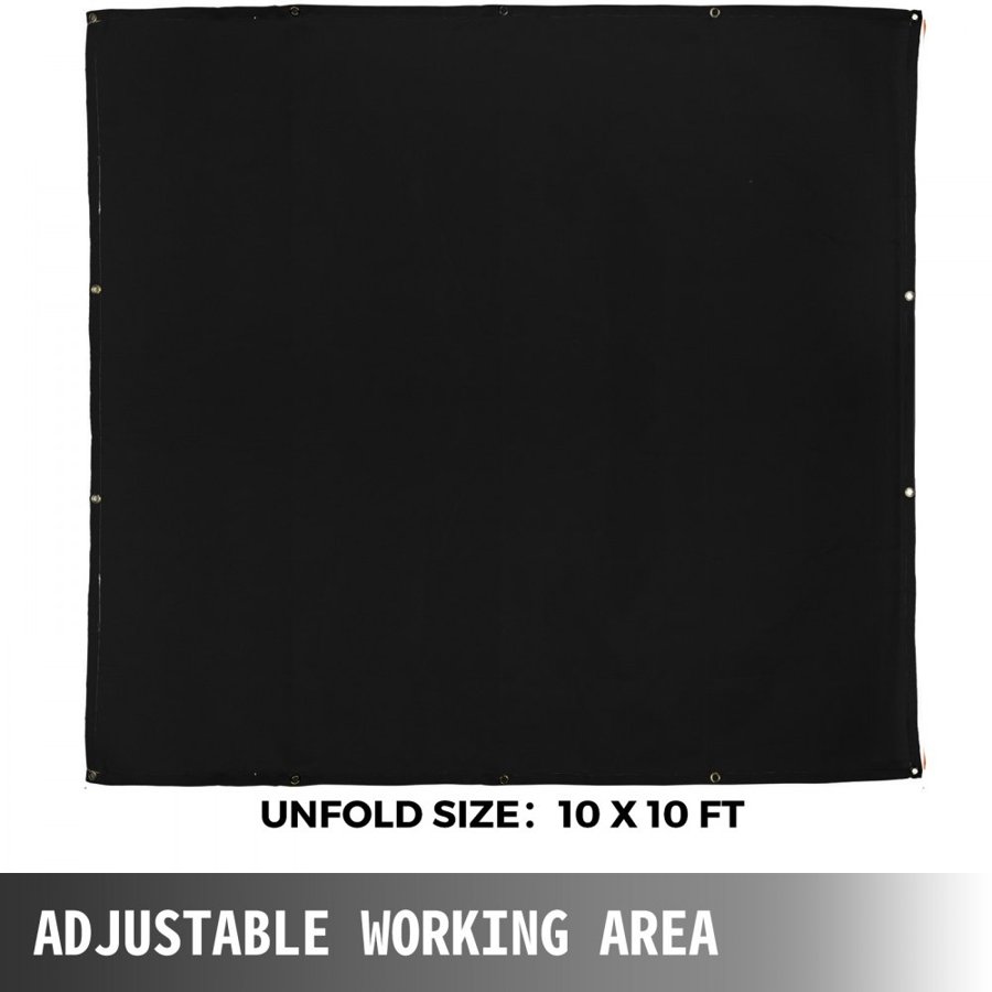 VEVOR Welding Blanket 3.05x3.05 m Fiberglass Blanket Heavy-Duty Fire Retardant Blanket For Easy Hanging and Protection from Sparks & Splatters