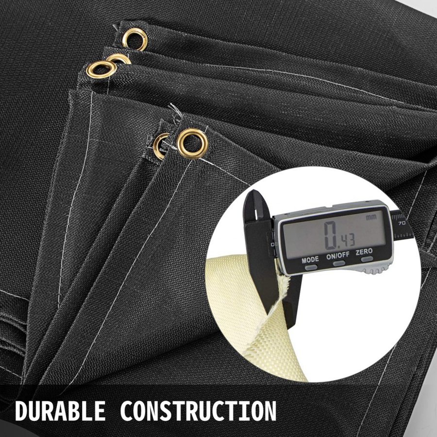 VEVOR Welding Blanket 2.4x3.05 m Fiberglass Blanket Heavy-Duty Fire Retardant Blanket For Easy Hanging and Protection from Sparks & Splatters