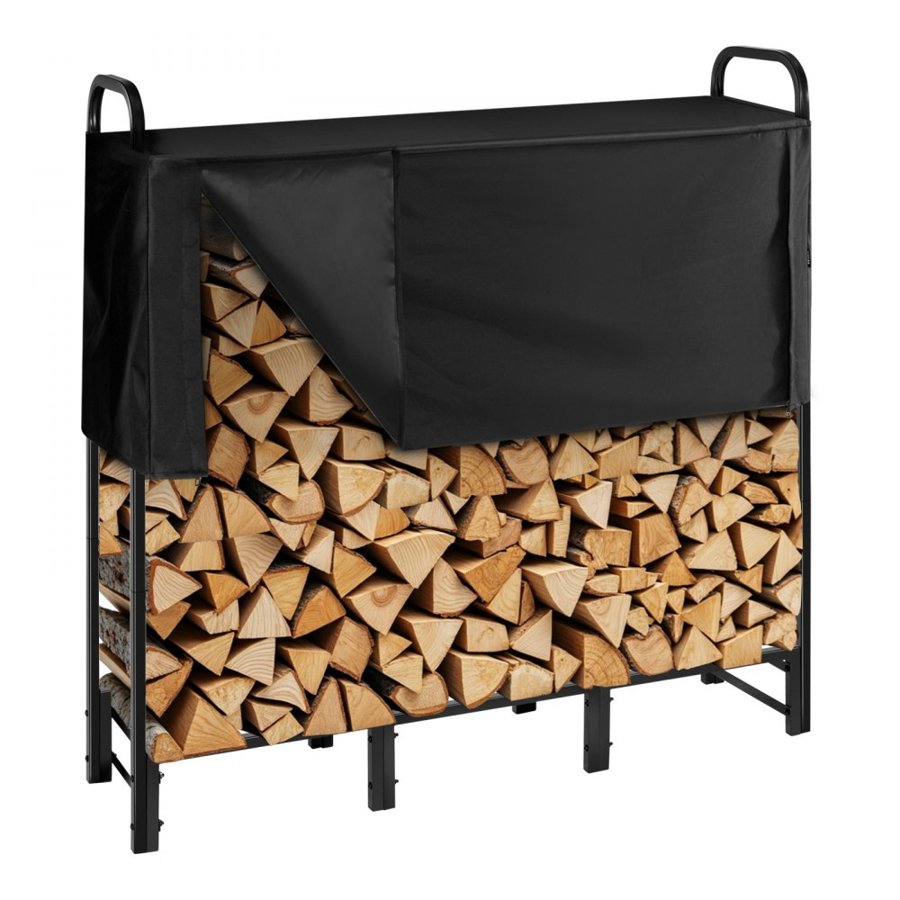 VEVOR 4 ft Firewood Rack – 1/4 Cord Storage, 400 lb Capacity