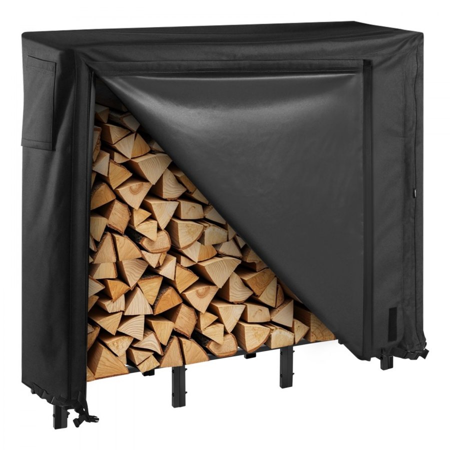 VEVOR 1/4 Cord Firewood Rack – 4 Ft, 400 Lb Steel Frame