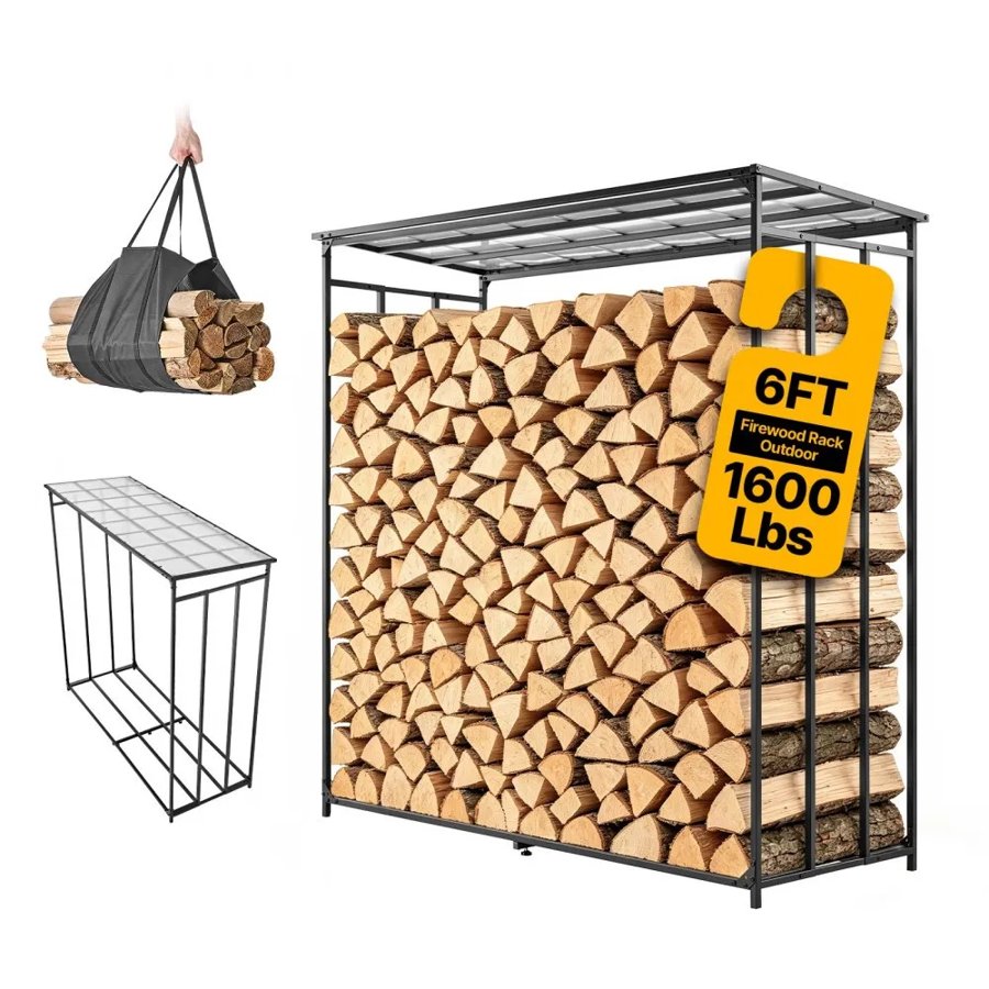 VEVOR Metal Firewood Rack – 1855 mm, 730 kg Capacity