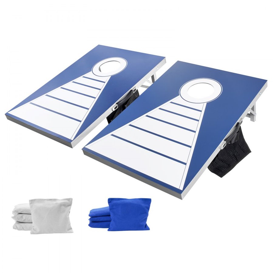 VEVOR Cornhole Set, 3x2 ft Corn Hole Game Boards, Aluminum Weatherproof Portable Toss Board, Indoor and Outdoor Foldable Cornhole Play for Adults, Include 8 Bean Bags, for Yard Backyard Beach Camping