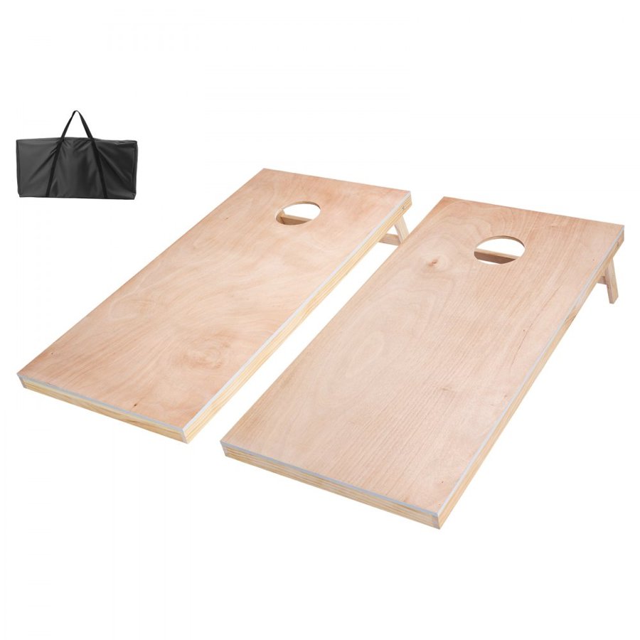 VEVOR Cornhole Set, 4x2 ft Corn Hole Game Boards, Solid Wood Portable Toss Board, Indoor and Outdoor Cornhole Play for Adults, Toss Game Include Carrying Case, for Yard, Backyard, Beach, Camping