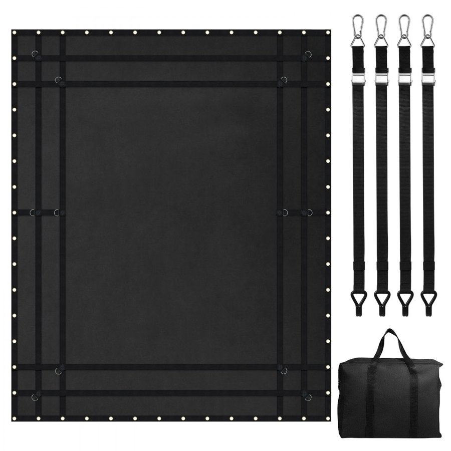 VEVOR Cargo Net, 120 in x 105 in, Heavy Duty Truck Cargo Net for Truck Bed, 4 Adjustable Straps with Carabiners and Rubber Coated Hooks, Durable, Suitable for Pickup, Jeep, Truck, SUV, Boat (Black)
