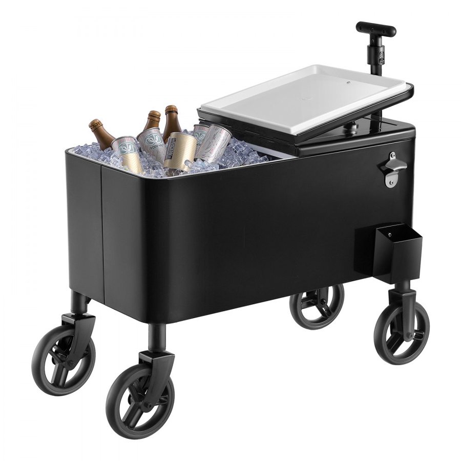 VEVOR Rolling Ice Chest Cart – 80 Quart, 2-Stage Handle