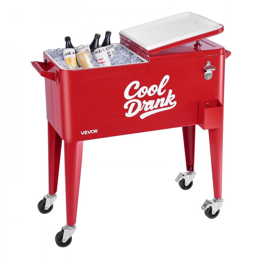 VEVOR Rolling Cooler for Patio – 80QT, 110 Cans, 4 Wheels